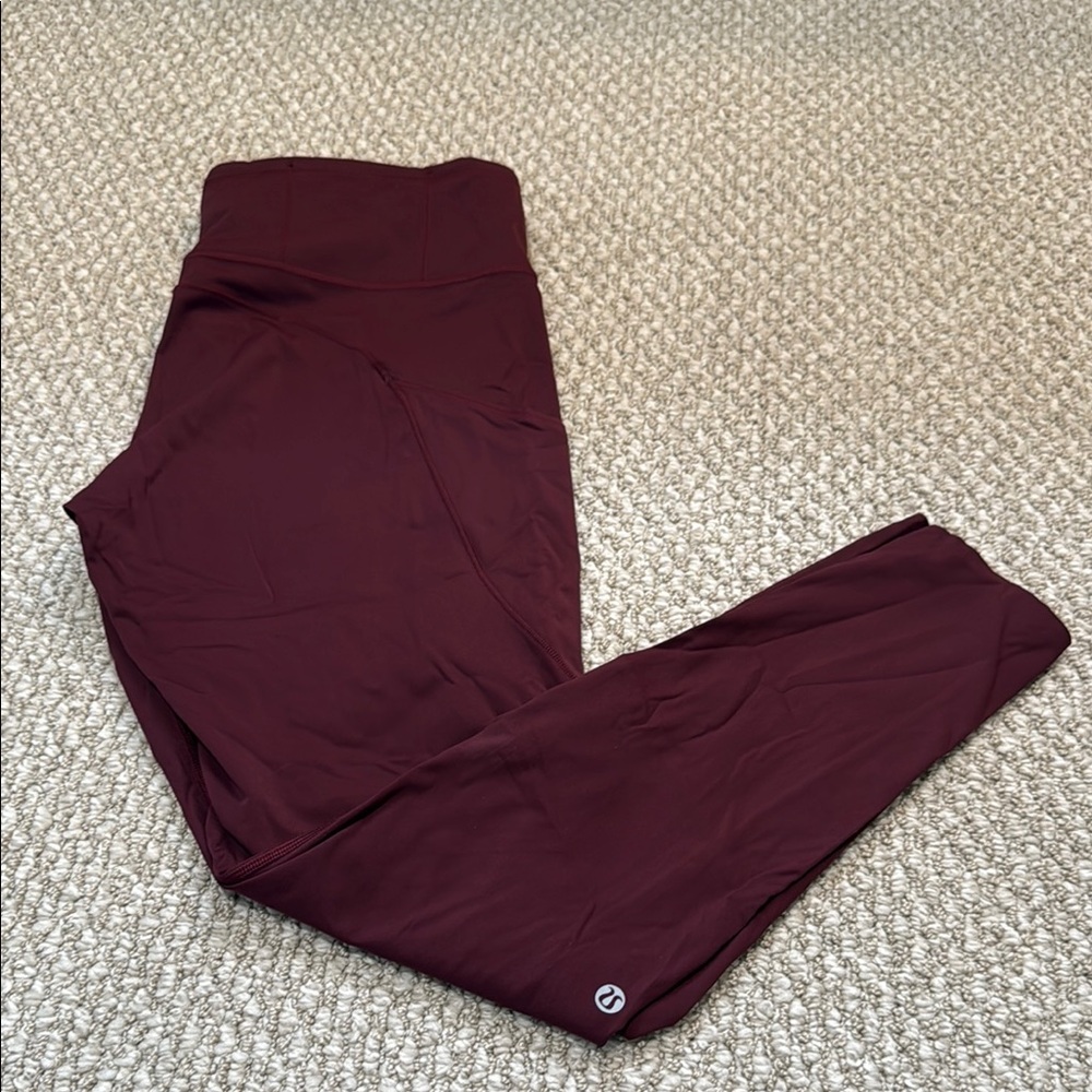 Burgundy High-Waist Leggings